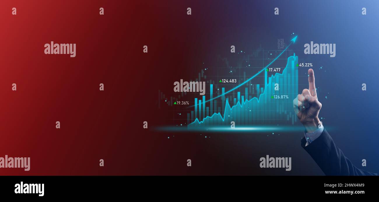 Business developer hand using board framework on virtual modern computer showing innovation Agile software development lean project management tool fa Stock Photo
