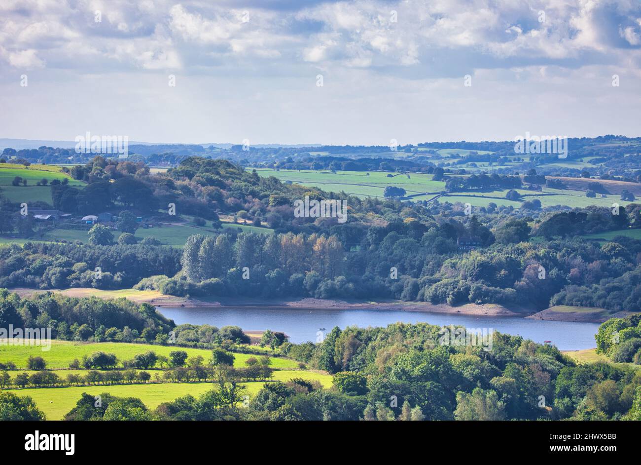 View of Tittesworth Reservoir from The Roaches, Peak District National ...