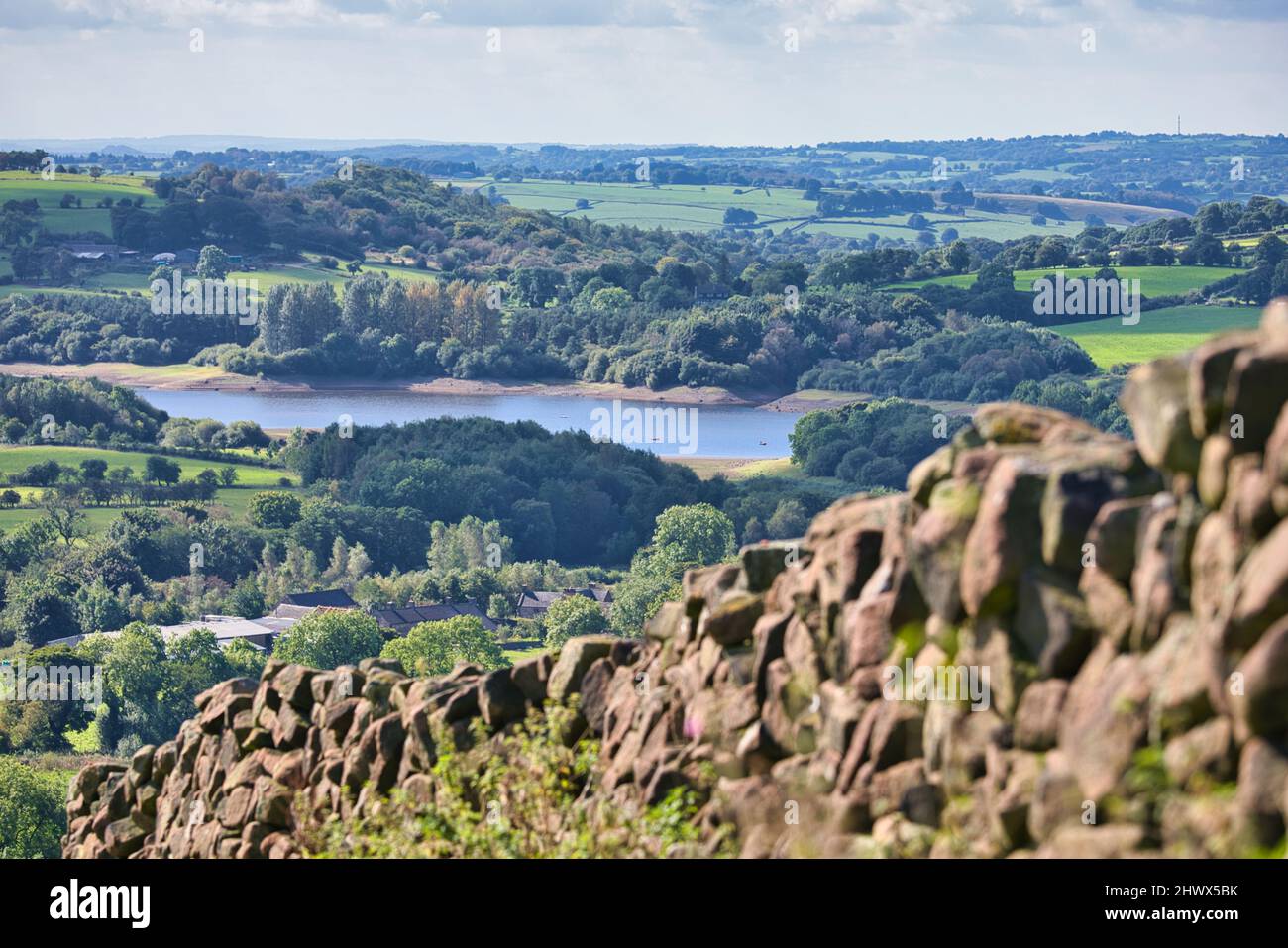 Tittesworth Reservoir from The Roaches, Peak District National Park, Staffordshire, England Stock Photo