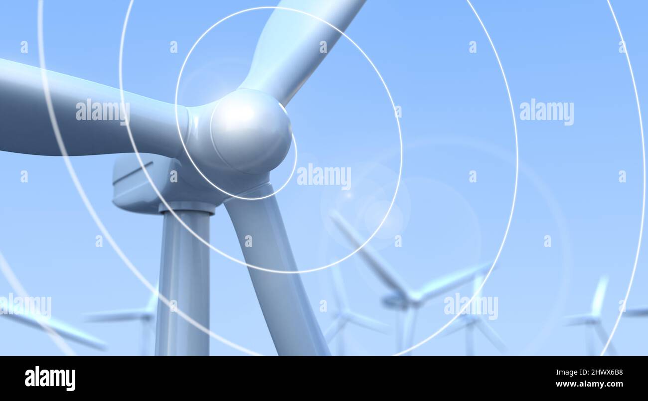 Wind Generator and Spiral - 3D Rendering Stock Photo