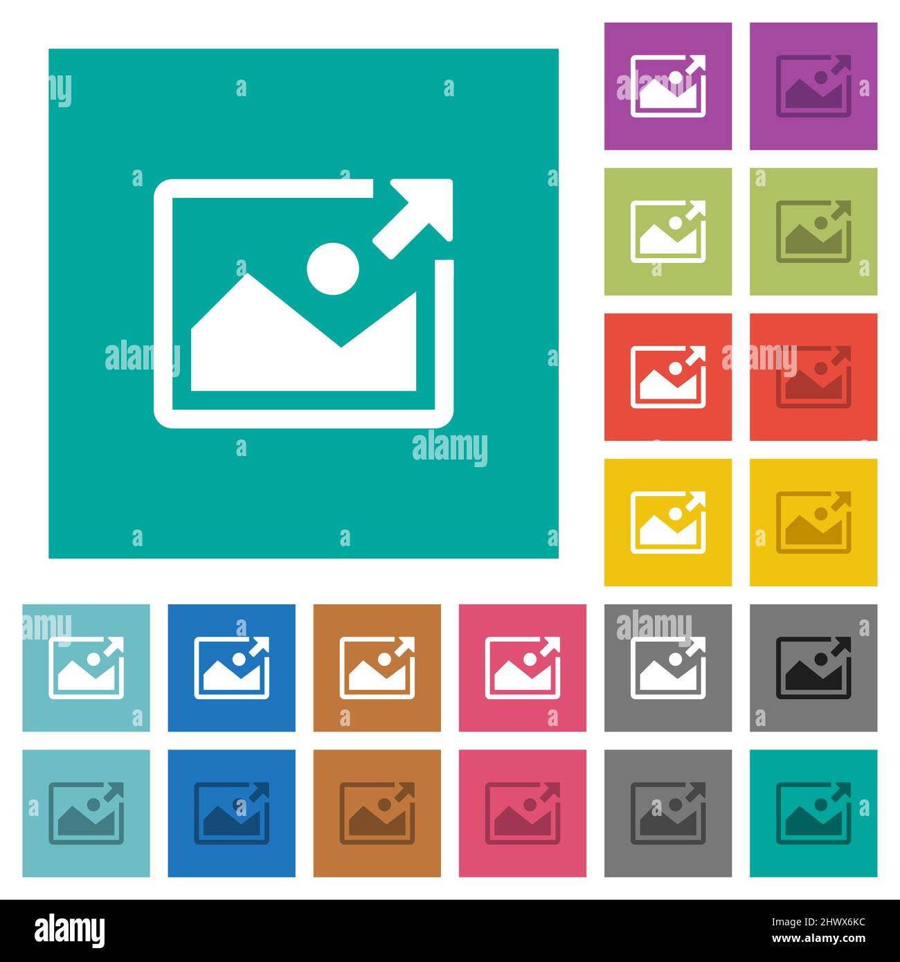 Export image multi colored flat icons on plain square backgrounds ...