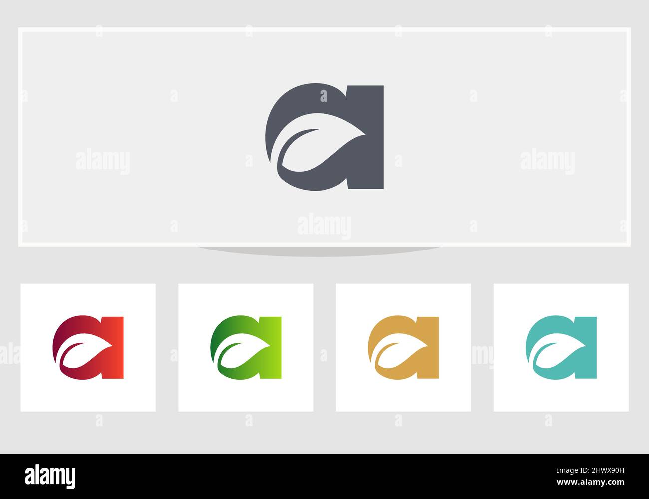 Eco logo design. Leaf logo design with A letter vector concept Stock ...