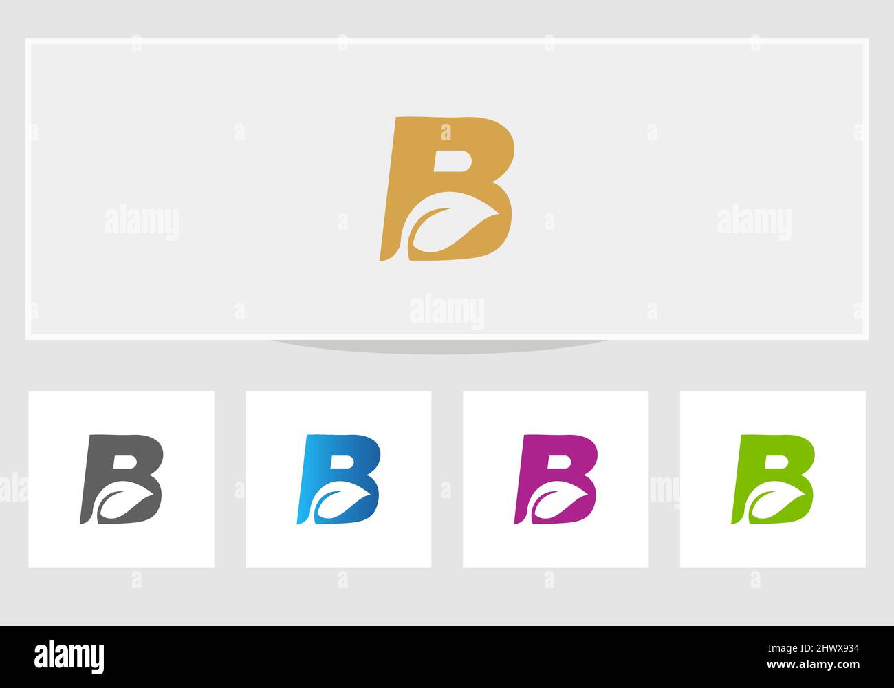 Eco logo design. Leaf logo design with B letter vector concept Stock ...