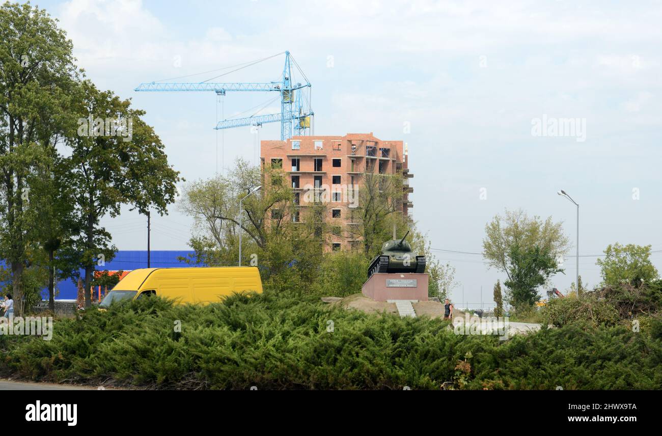 Liberation Memorial (T-34/85 Tank) in Uman, Ukraine. Stock Photo