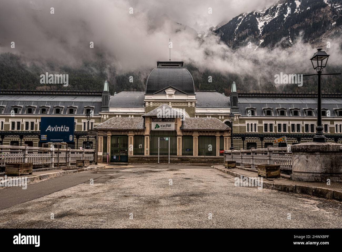 Canfranc Train station, Pyrenees Spain Stock Photo