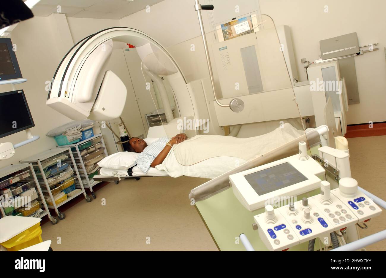 Barium meal, a procedure in which radiographs of the esophagus, stomach and duodenum are taken after barium sulfate is ingested by a patient. Barium m Stock Photo