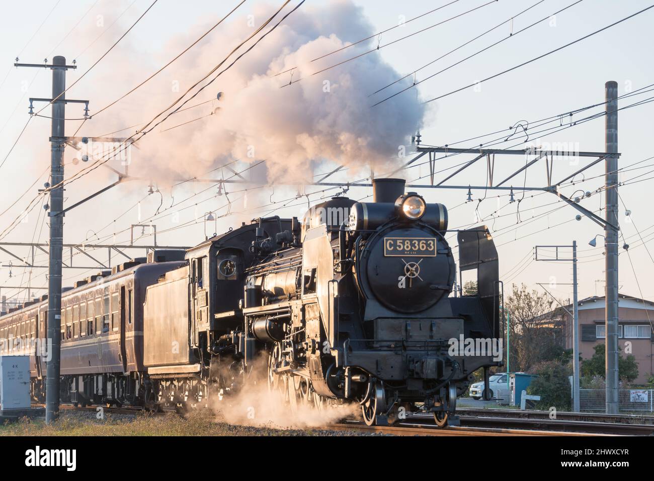Steam locomotive (Class C58) of Chichibu Railway in Fukaya, Saitama ...