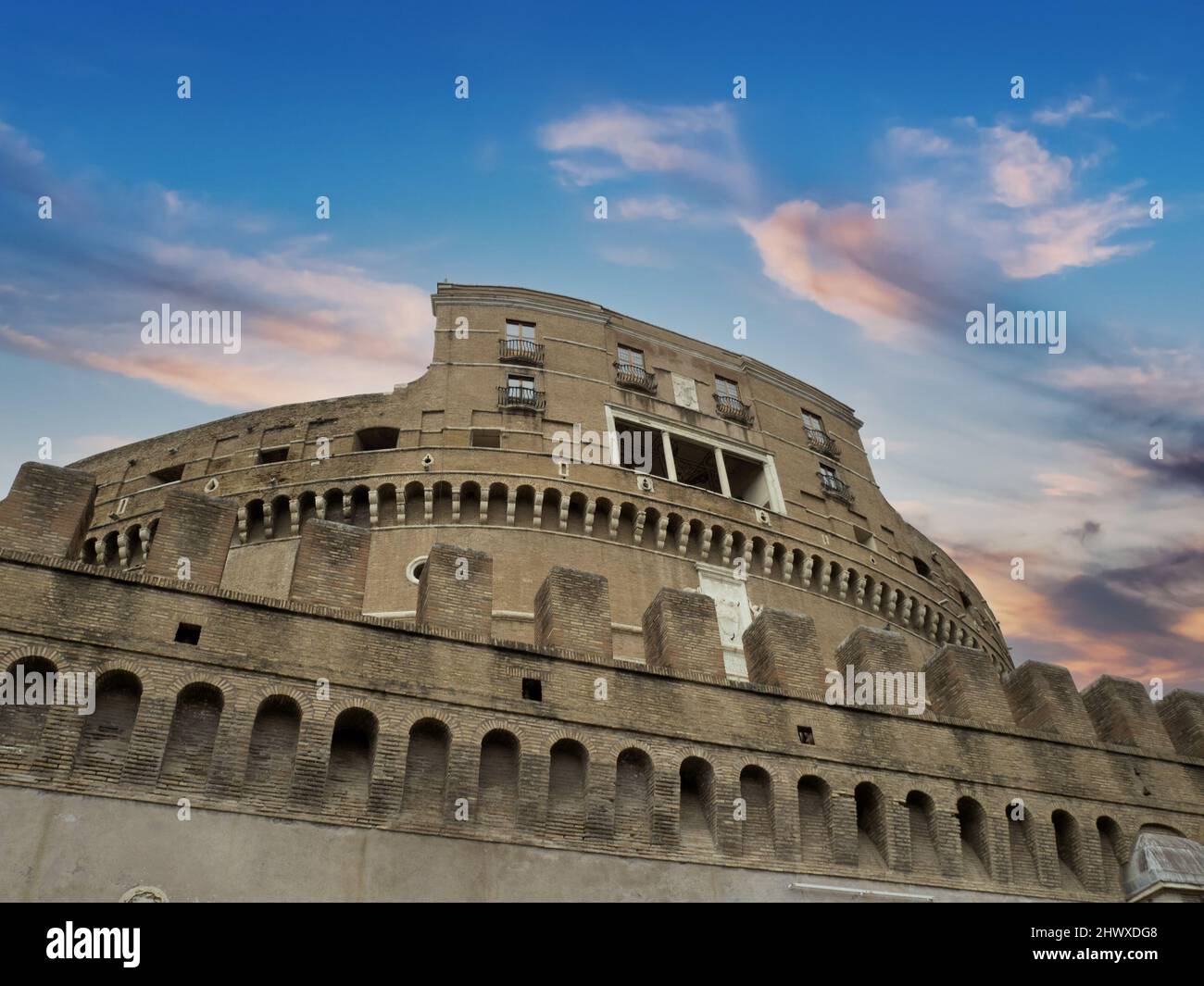 Castle Complicated Rome castle castel sant angelo rome view Stock Photo - Alamy