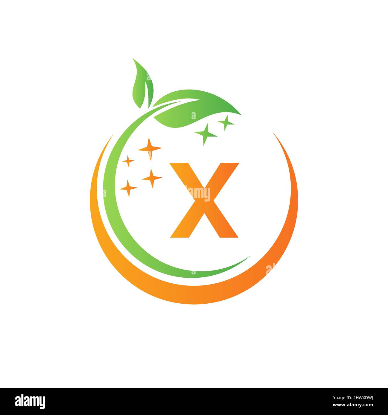 House Cleaning Logo On Letter X With Water Spa And Leaf Concept. Maid ...