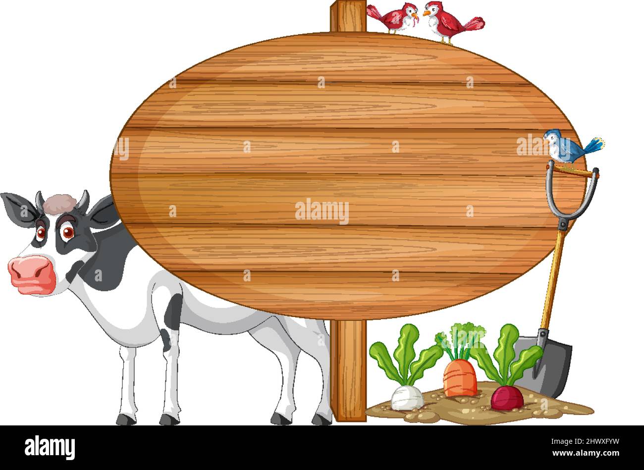 Animal with wooden sign banner illustration Stock Vector Image & Art ...