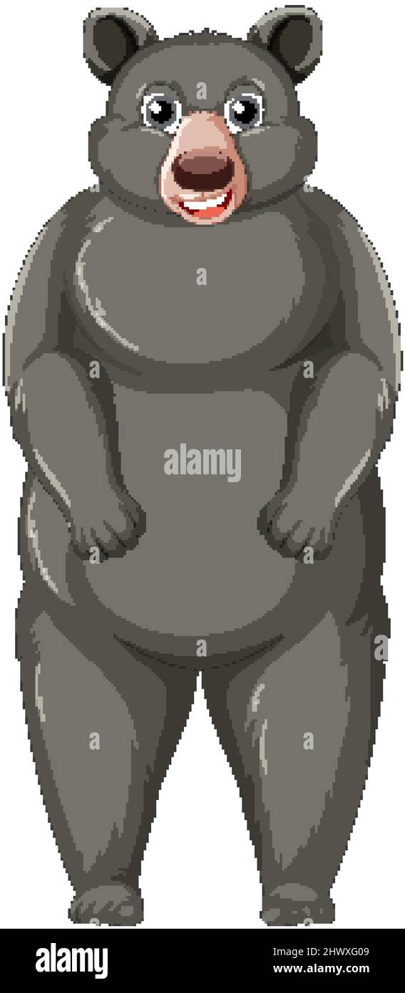 A big black brown bear on white background illustration Stock Vector ...