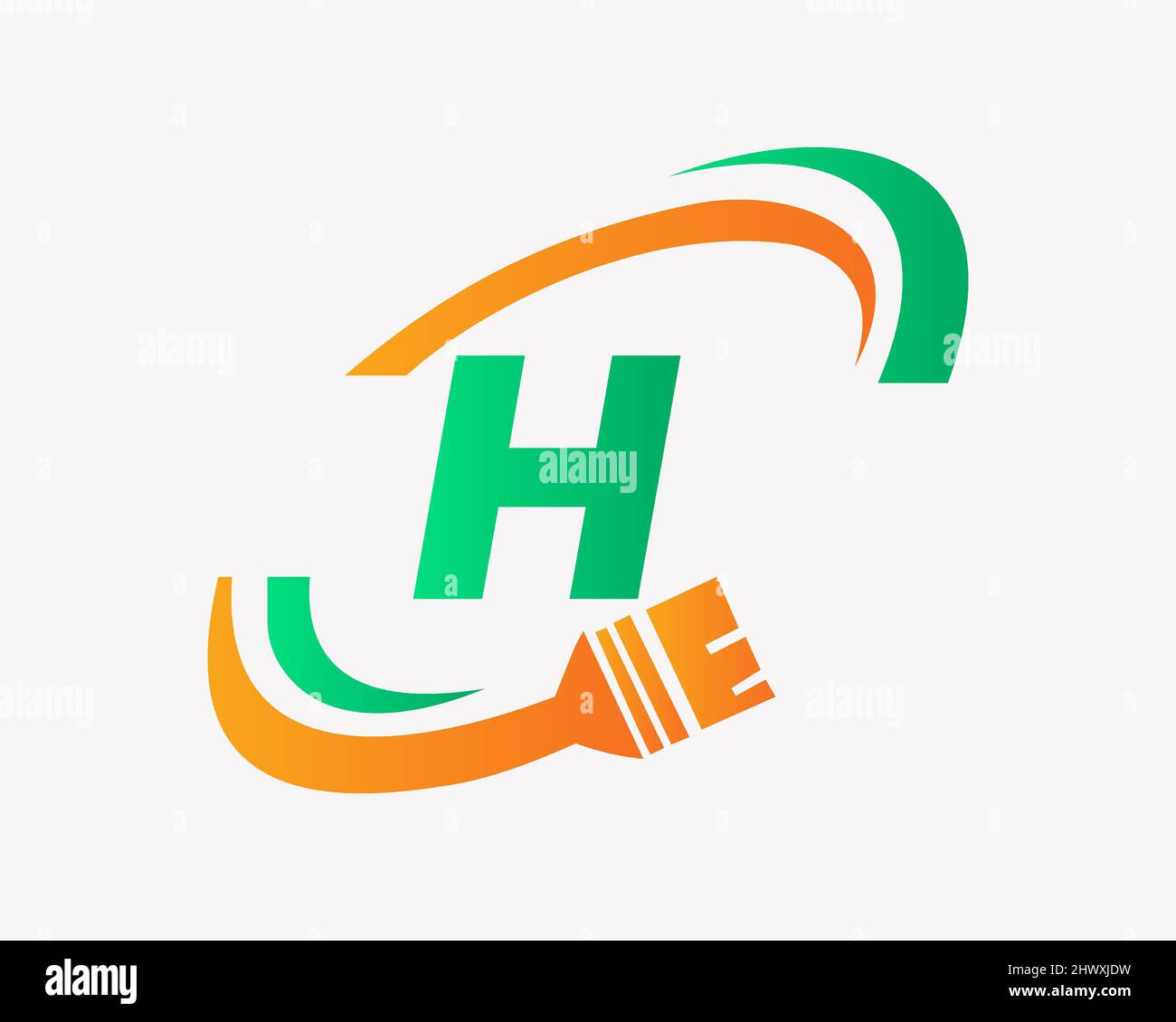 Paint logo with H letter concept. H letter House Painting Logo Design ...