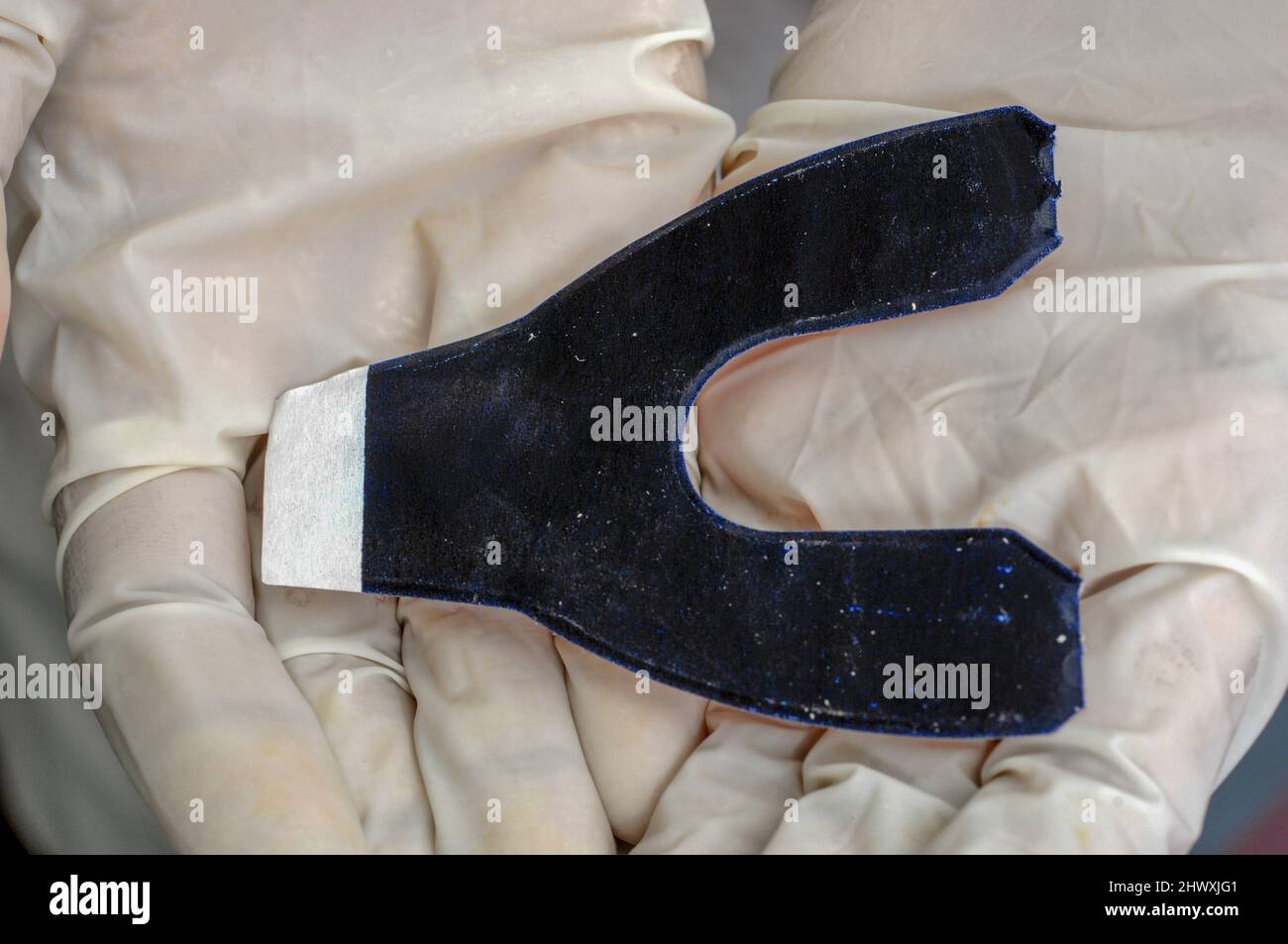 Articulation paper used to test a patient's bite Stock Photo Alamy