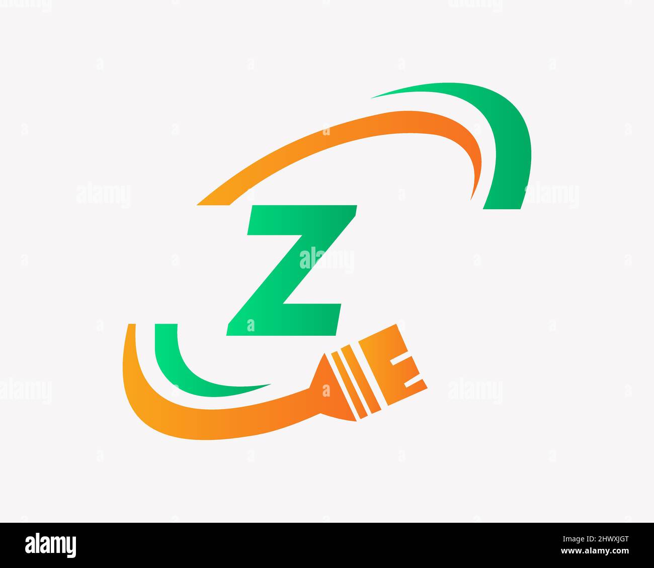 Paint logo with Z letter concept. Z letter House Painting Logo Design