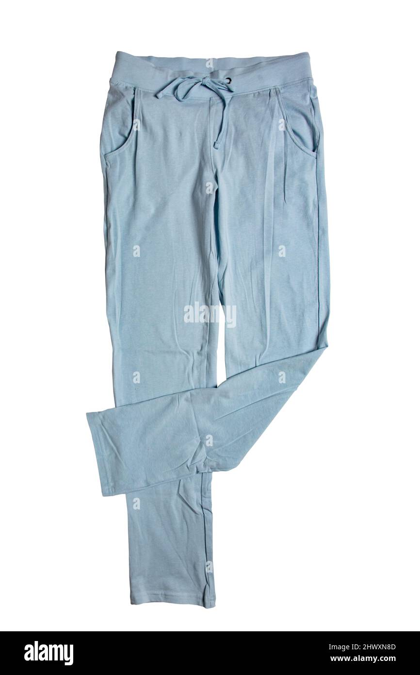 womans fashionable blue casual trousers 