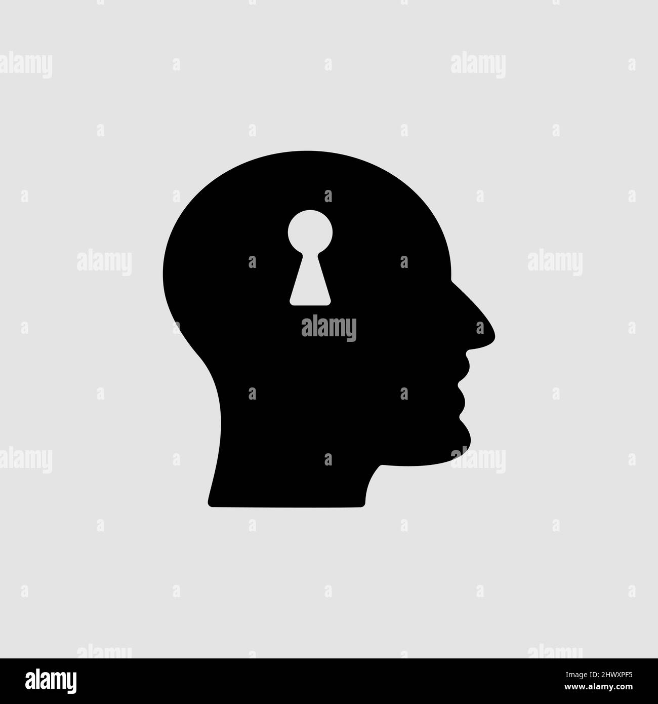 Unlock your mind symbol for growth and mental health, flat minimalist ...