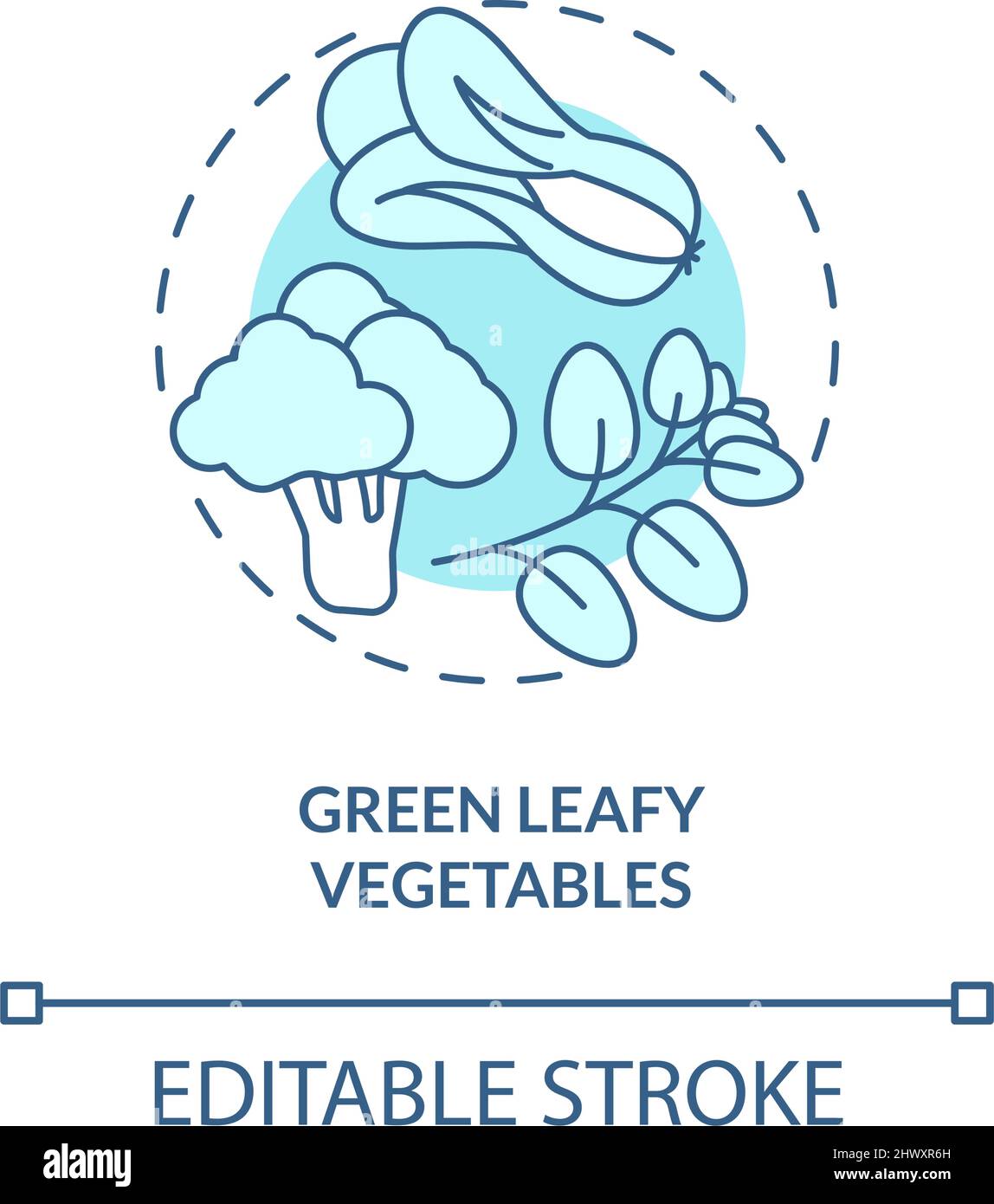 Green leafy vegetables turquoise concept icon Stock Vector Image & Art ...