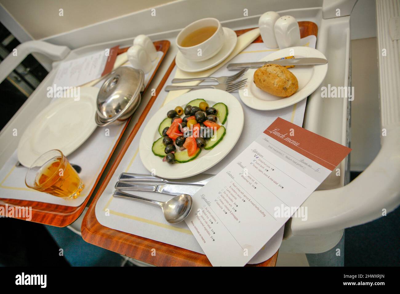 Hospital meal on a serving tray Stock Photo Alamy