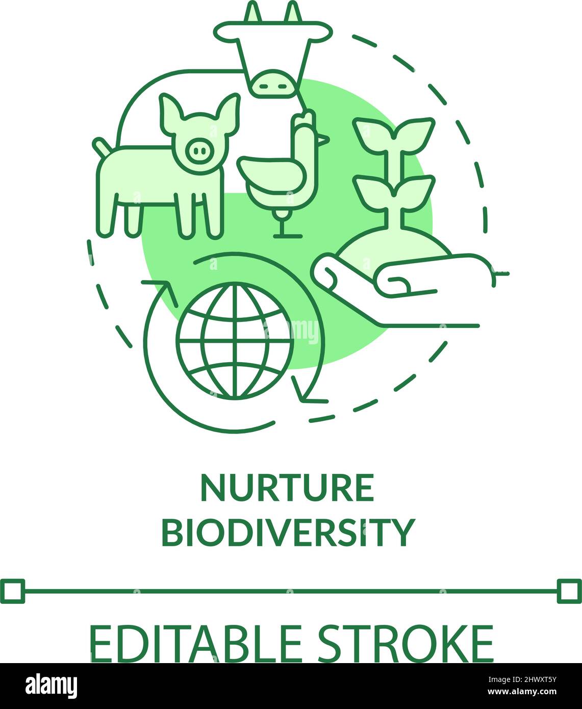 Nurture biodiversity green concept icon Stock Vector Image & Art - Alamy