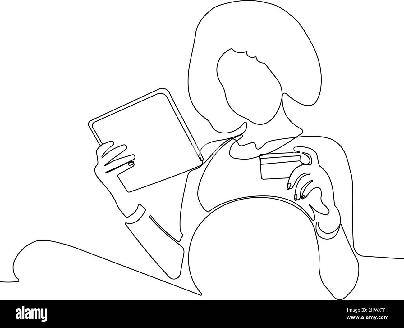 Afro american Woman Line drawing vector. Pregnant woman and motherhood Line art Stock Vector