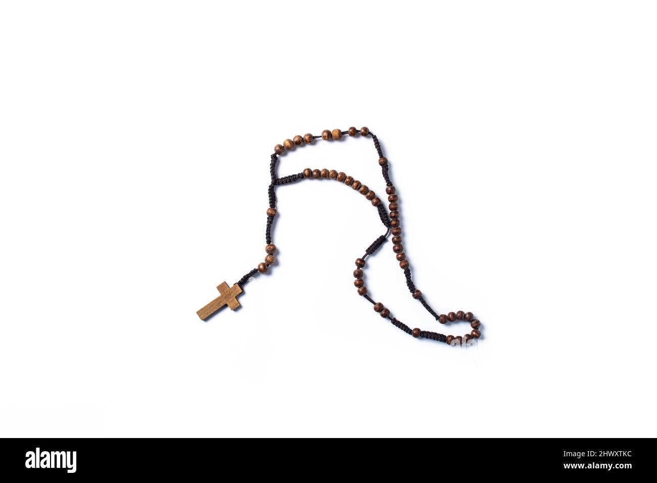 Rosary catholic cross isolated on white background Stock Photo Alamy