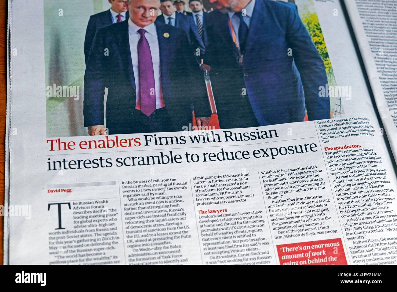 'The enablers Firms with Russian interests scramble to reduce exposure