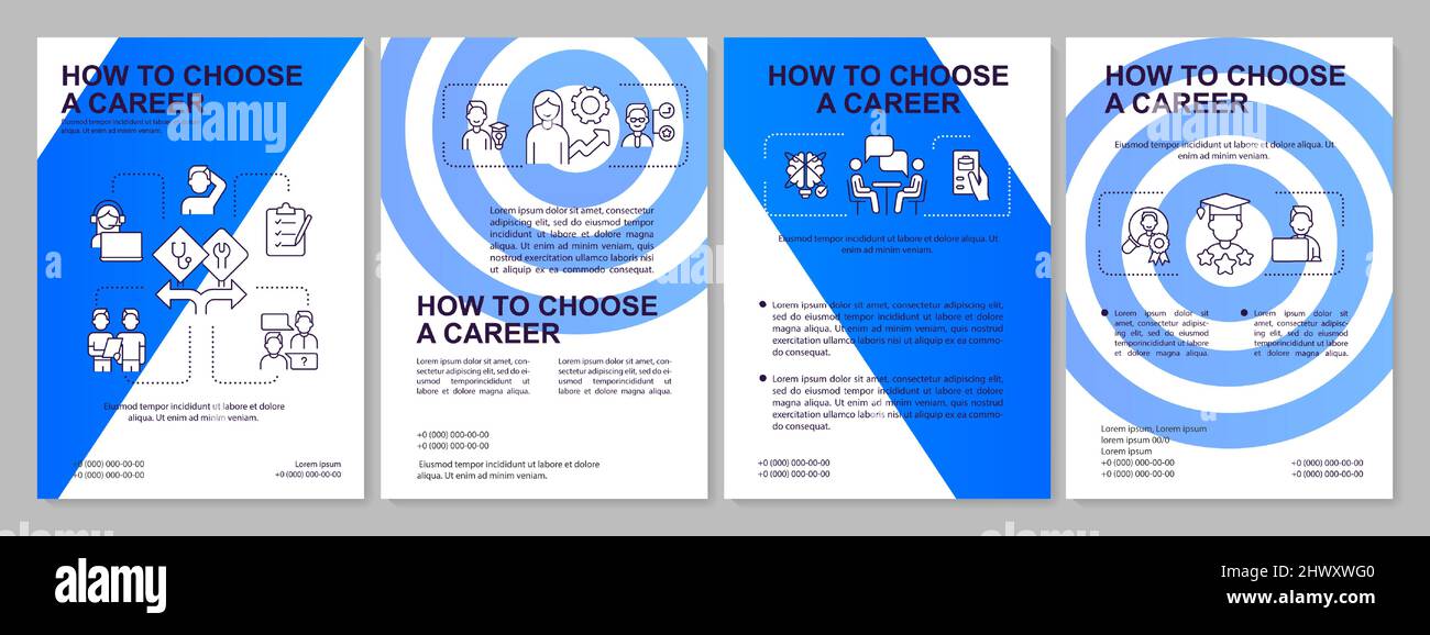 How to select career path blue brochure template Stock Vector Image ...