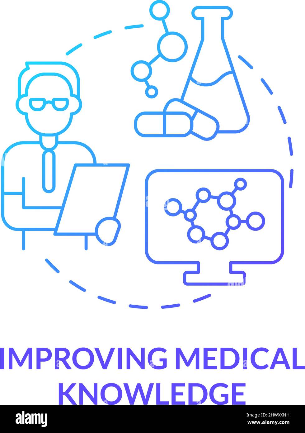 Improving medical knowledge blue gradient concept icon Stock Vector Image & Art Alamy