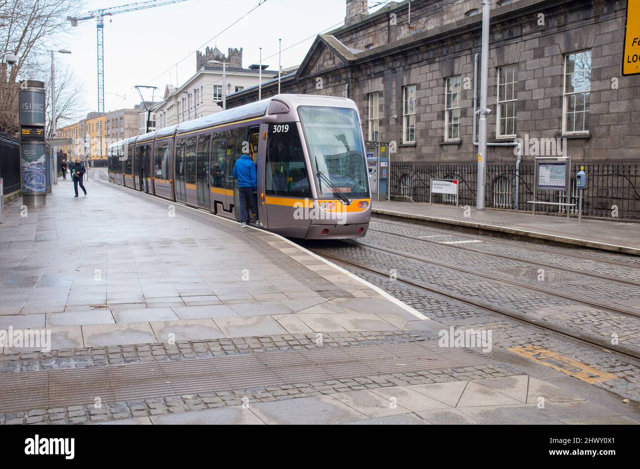 Dublin, Ireland - Feb 9th, 2020: Luas, tram light rail system. Dublin, Ireland Stock Photo