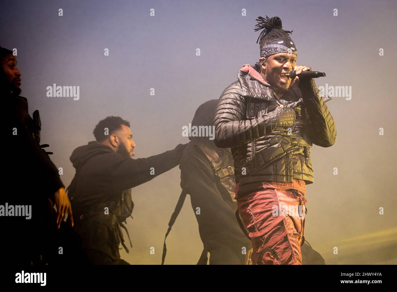 London, UK February 25th 2022 KSI performs on stage at Wembley