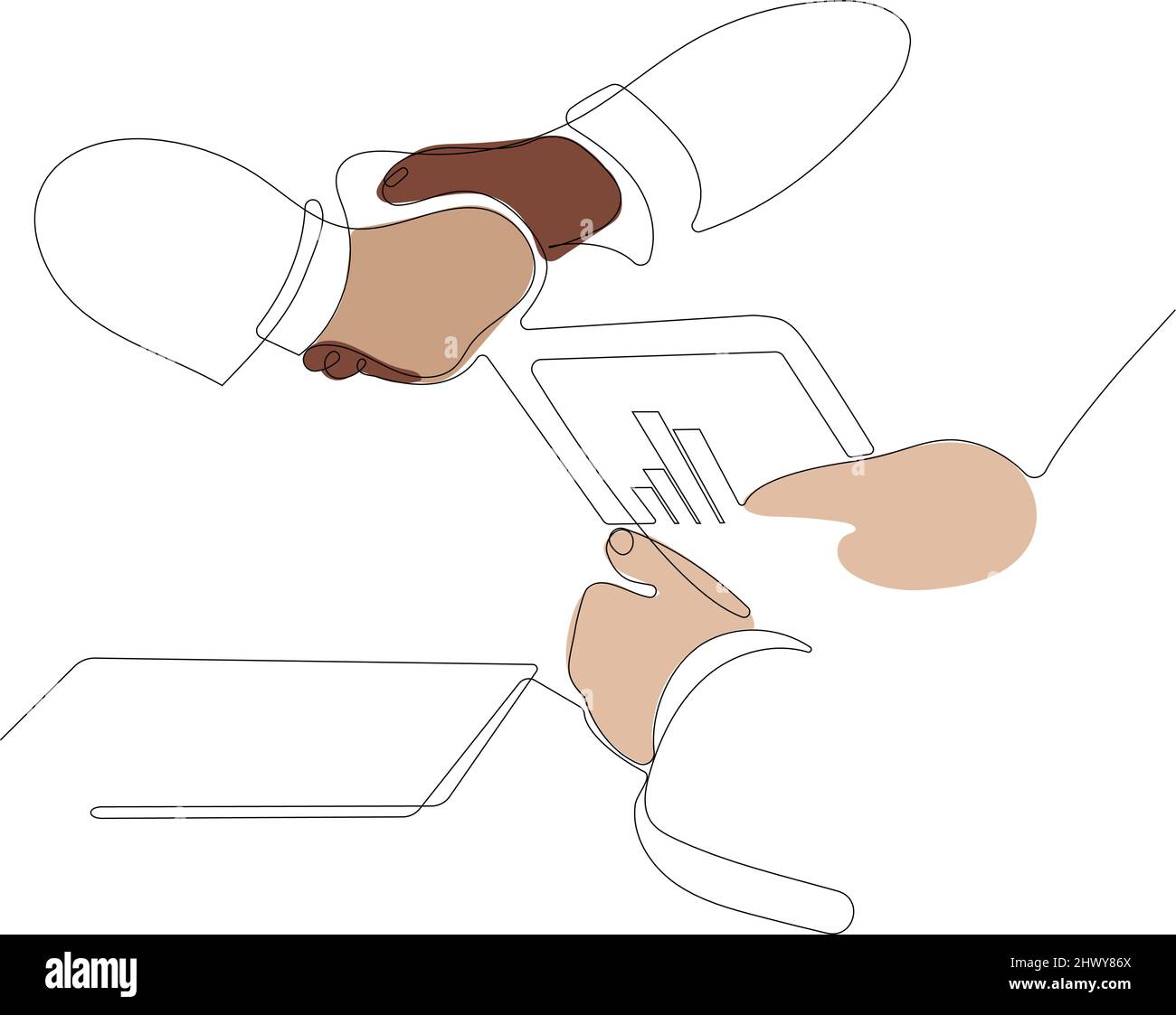 One continuous line is the concept. Vector illustration Stock Vector