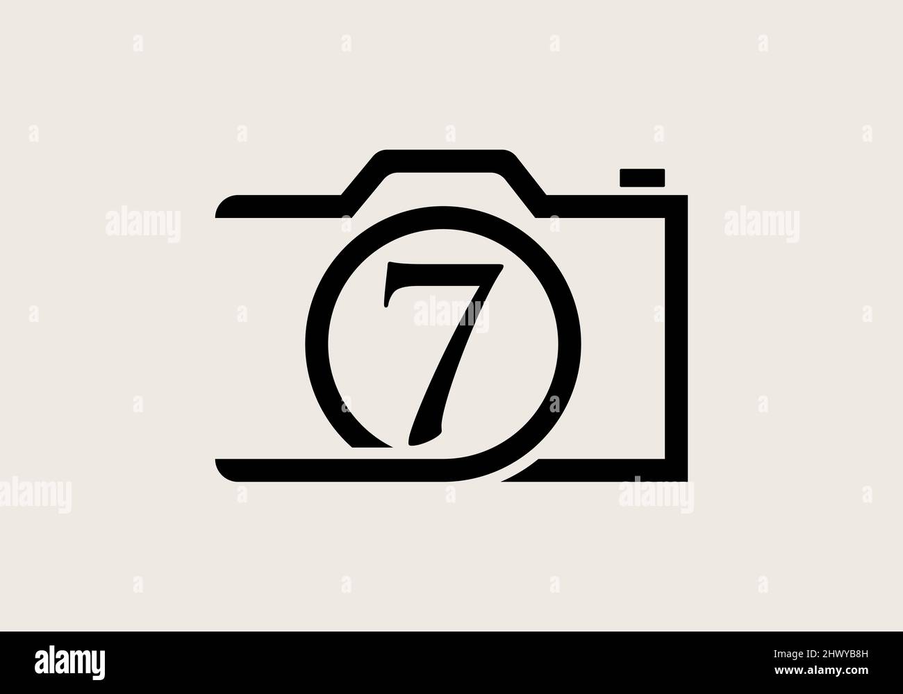 Photography Logo Design On Letter 7. Letter 7 Photography Logo Design