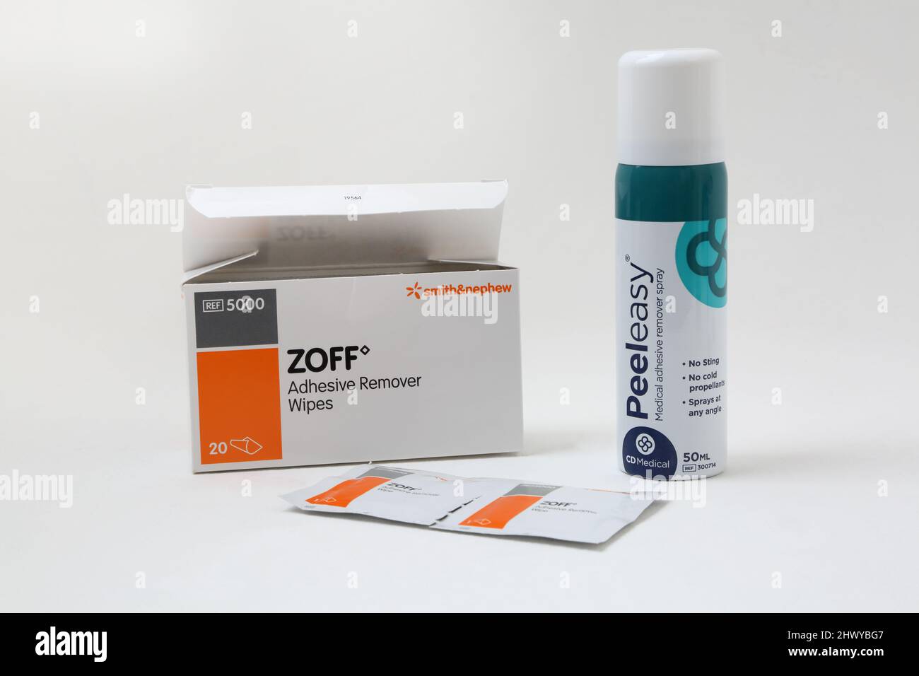 Smith and Nephew Zoff Adhesive Remover Wipes and Peeleasy Adhesive