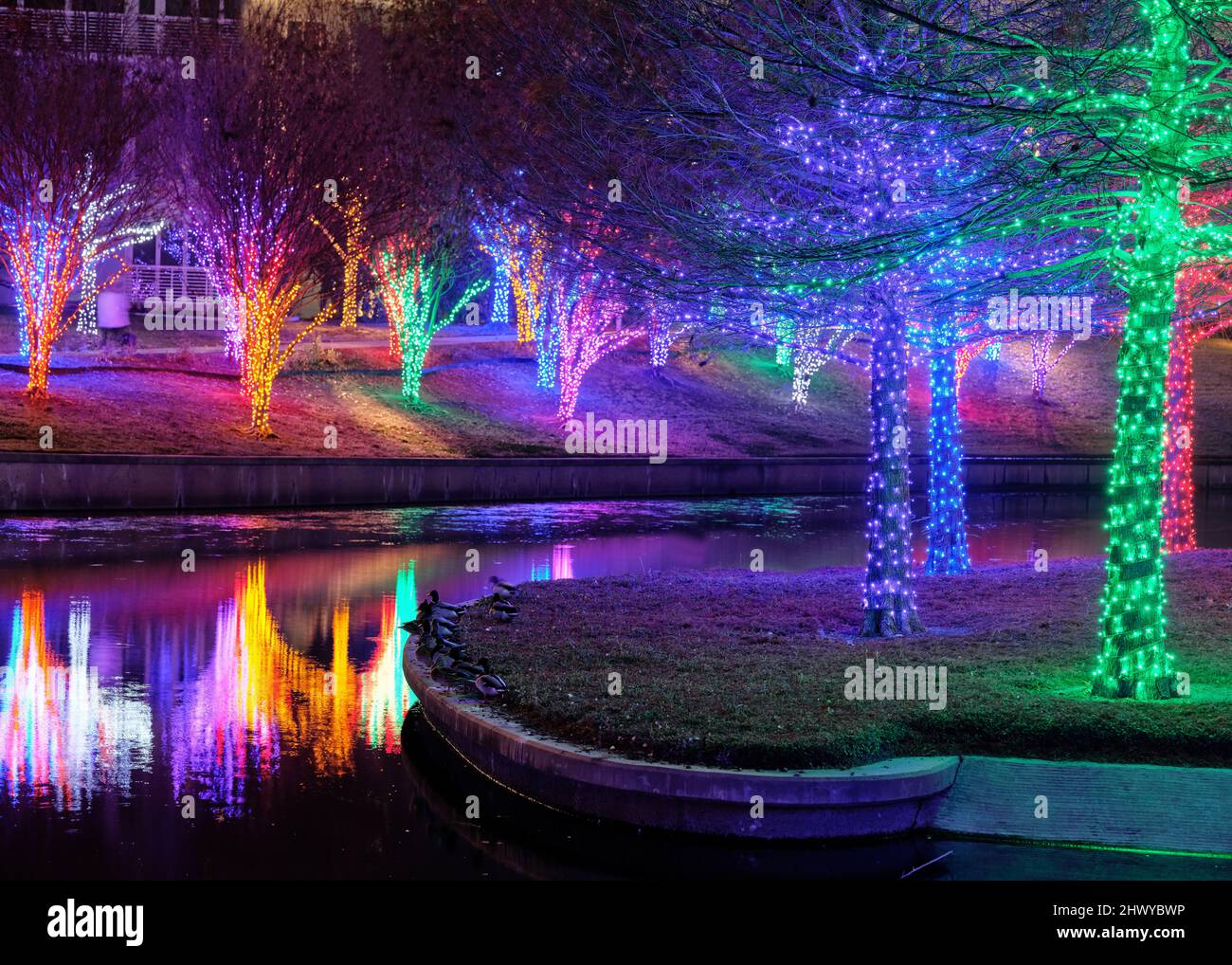 Vitruvian Park Addison Lights Stock Photo Alamy