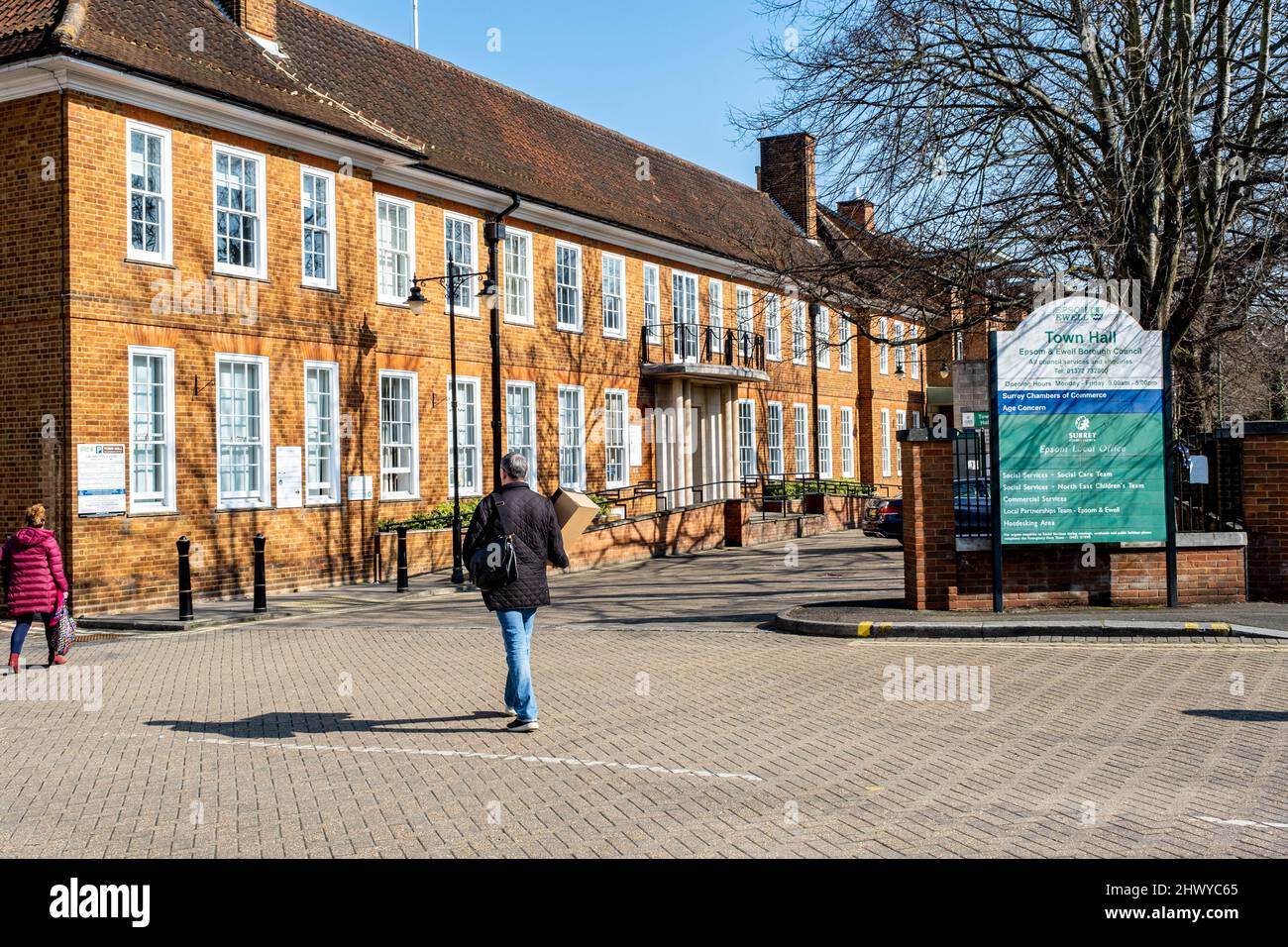 Epsom Surrey London UK, March 8 2022, Epson And Ewell Town Hall Council Offices Stock Photo
