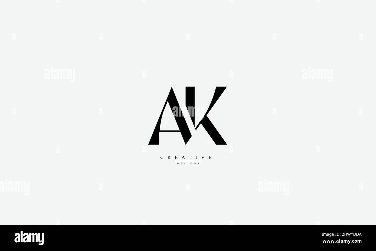 Alphabet letters Initials Monogram logo AK KA A K Stock Vector