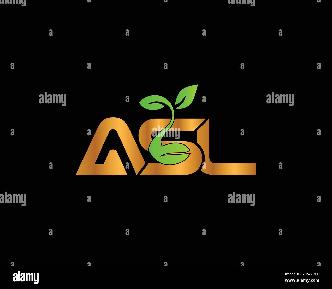 ASL Logo design. Professional and Modern Logo Design Idea. Advance seed LTD Stock Vector
