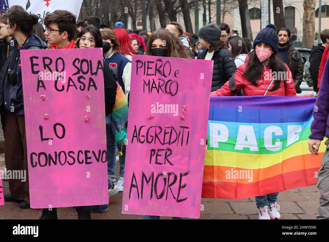 March for women's rights on International Women's Day Stock Photo Alamy