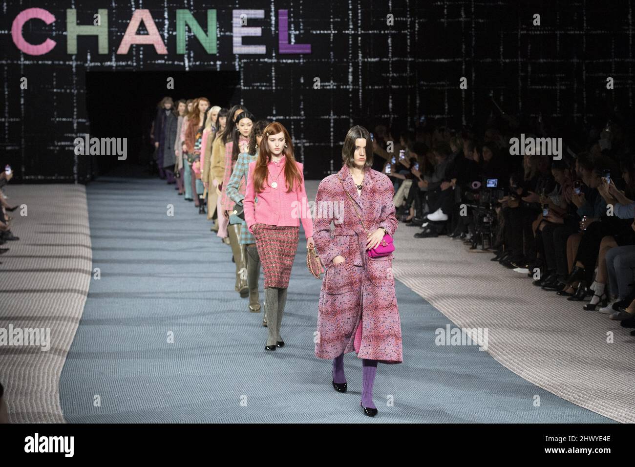 Models walk the runway during the Chanel Womenswear Fall/Winter 2022