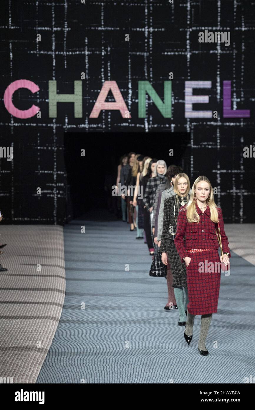 Models walk the runway during the Chanel Womenswear Fall/Winter