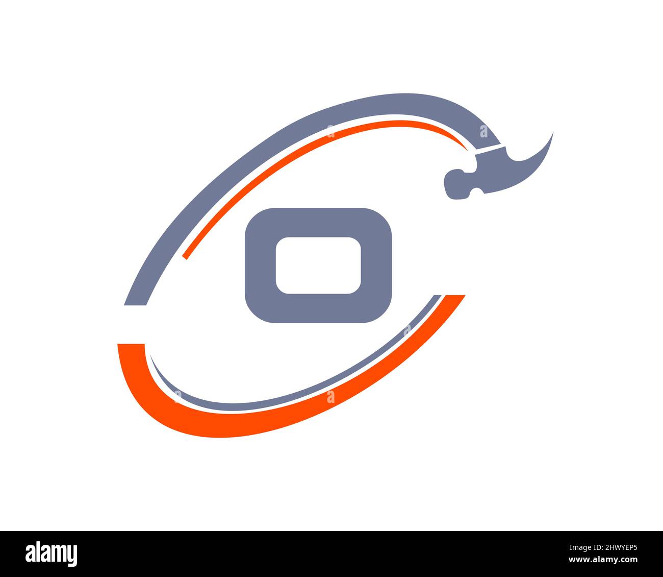 Home Repair logo with O letter vector. Home Construction Logo with O letter repair concept Stock Vector