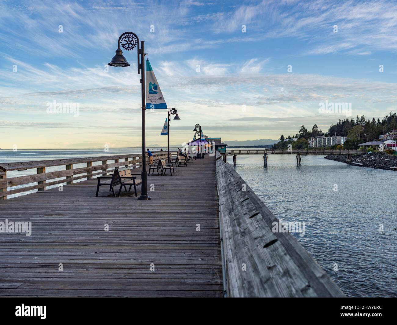 Pier in Campbell River, Vancouver Island, British Columbia, Canada Stock Photo