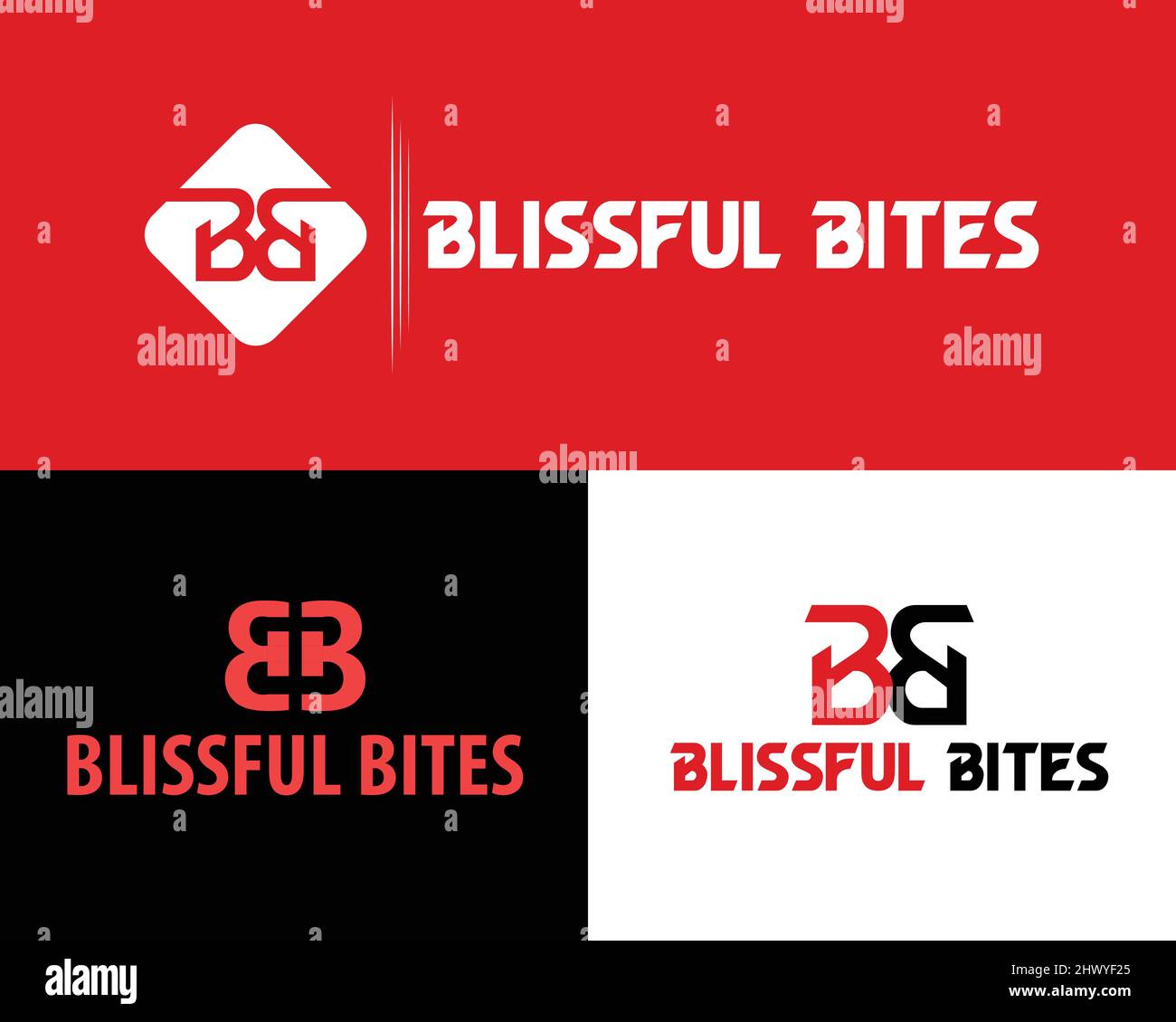 Initial BB Letter Logo Design. Creative Vector Illustration with letter B Stock Vector