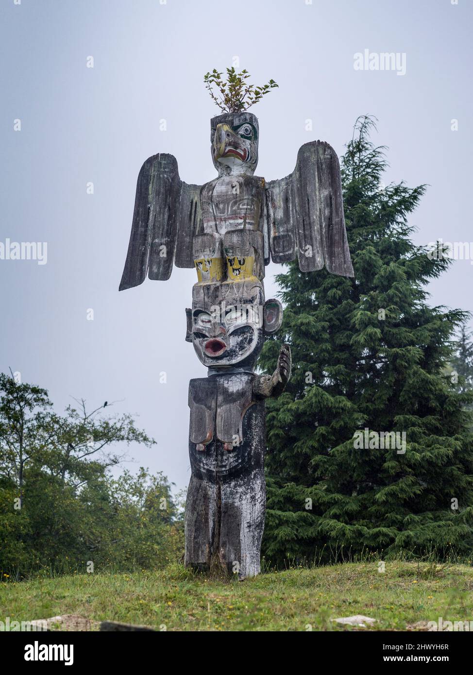 Totem pole at Alert Bay, Cormorant Island, Johnstone Strait, Namgis