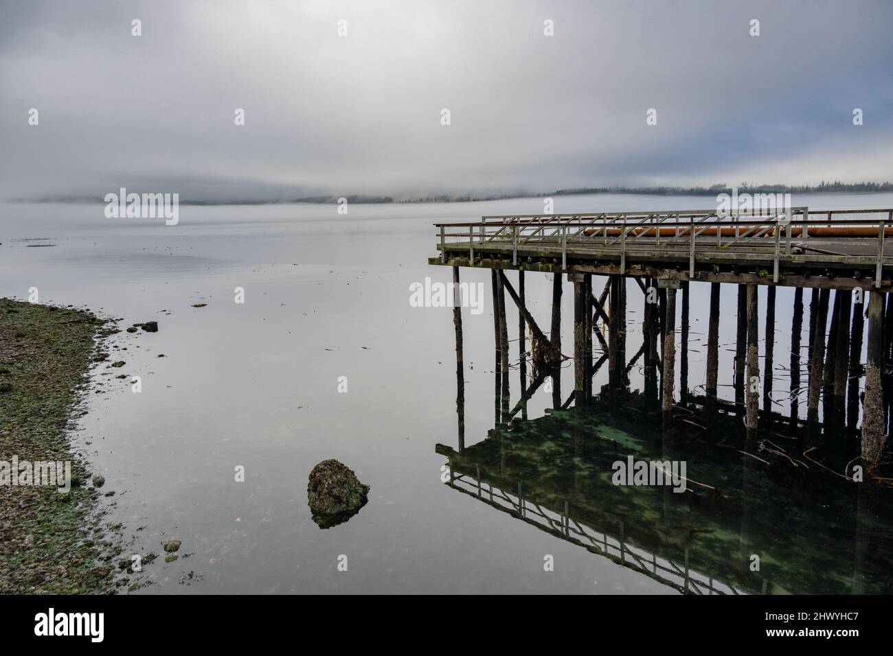 Shoreline along Alert Bay, Cormorant Island, Johnstone Strait ...