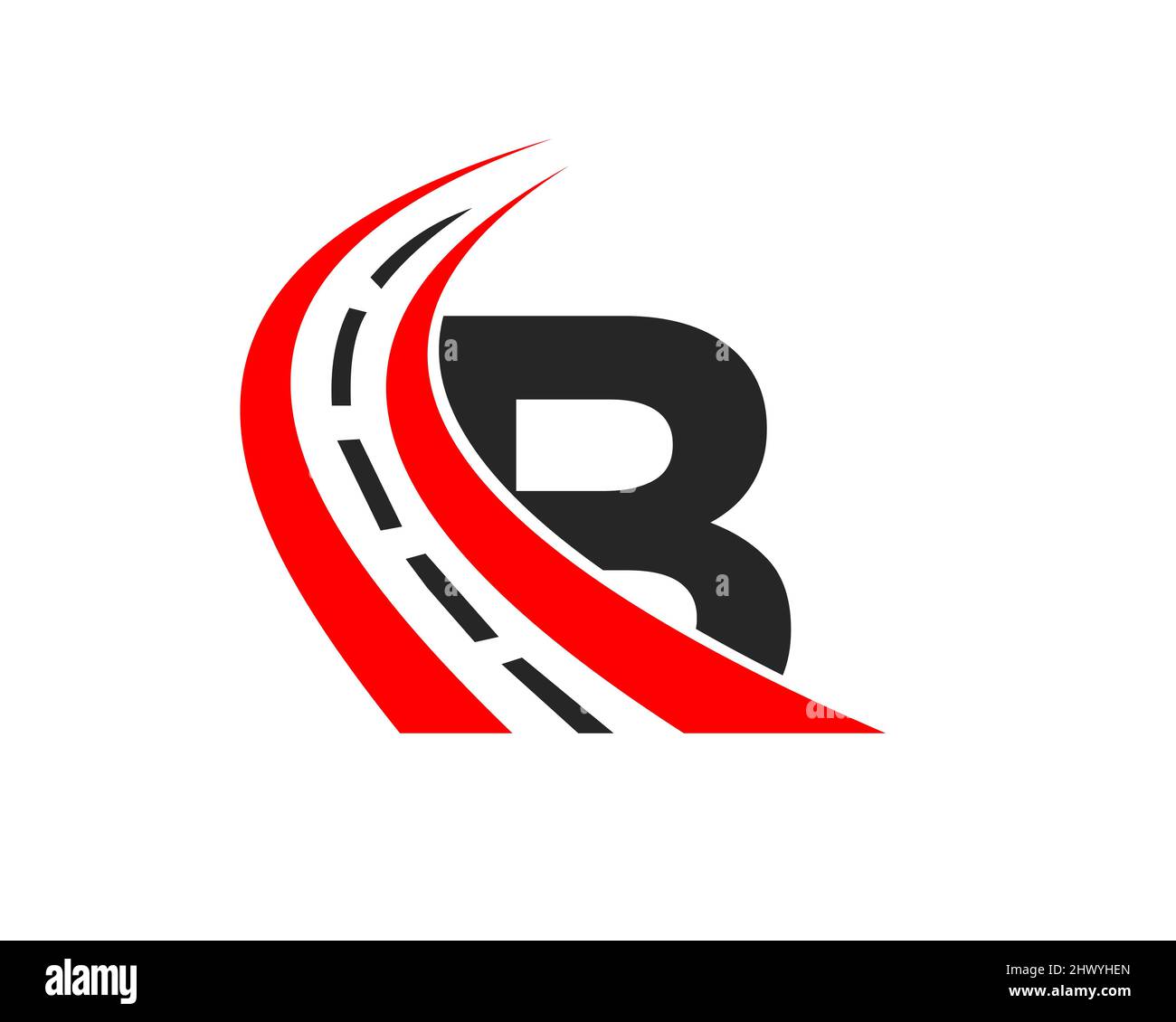 Transport Logo With B Letter Concept. B Letter Road Logo Design ...