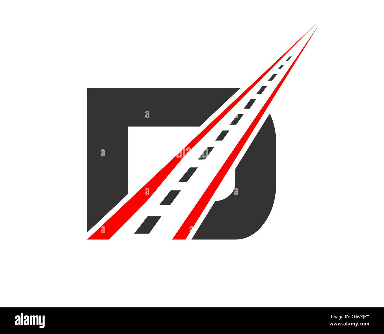 Transport Logo With D Letter Concept. D Letter Road Logo Design ...