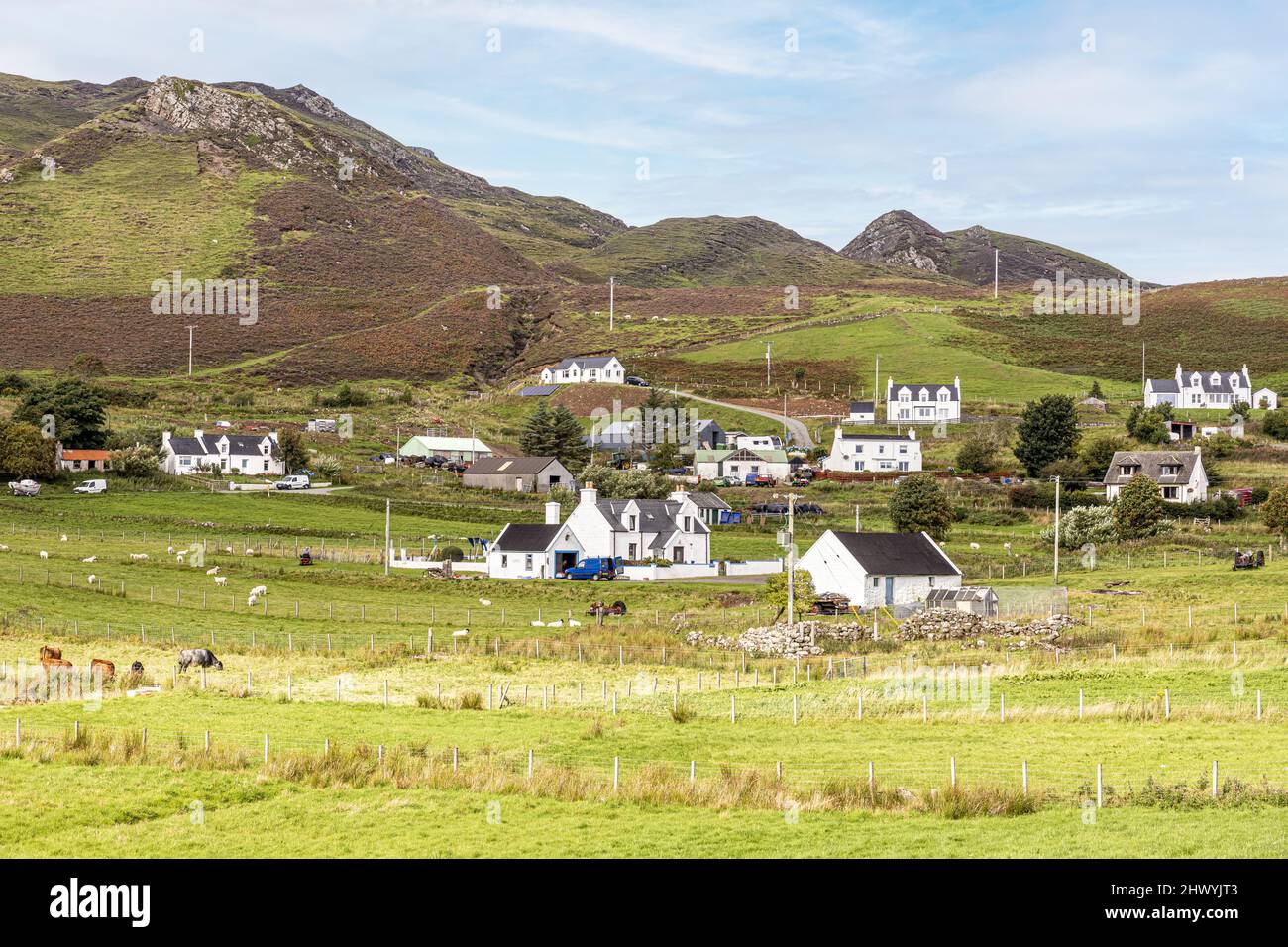 The village of Digg in the north of the Isle of Skye, Highland, Scotland UK. Stock Photo