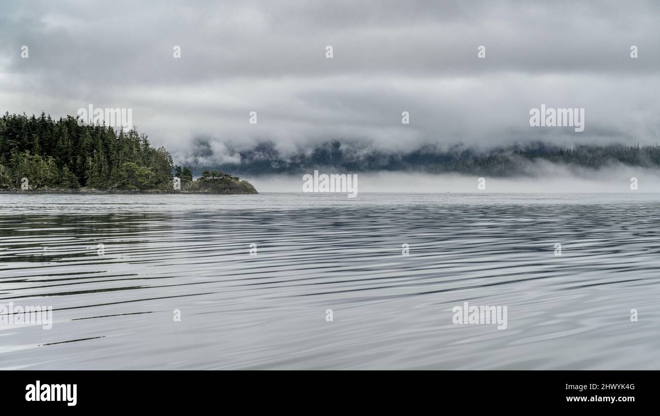 Shoreline along Johnstone Strait, Vancouver Island, British Columbia, Canada Stock Photo