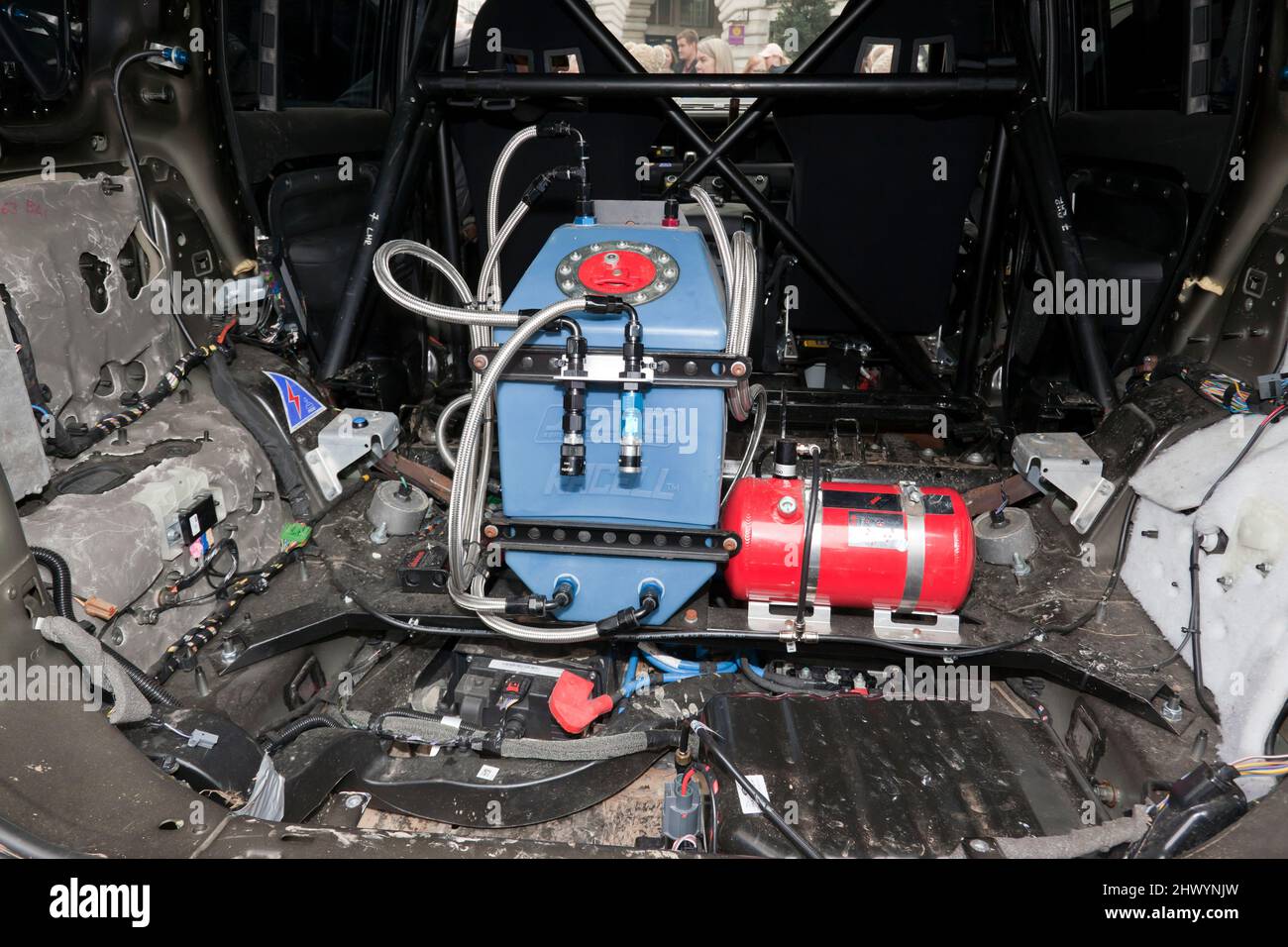 Mechanism in the back of one of the Land Rover Defender Stunt vehicles ...